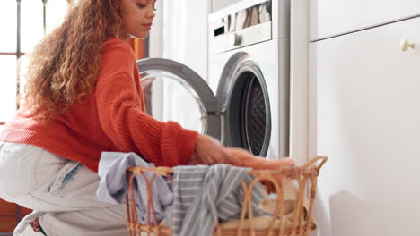 woman doing laundry