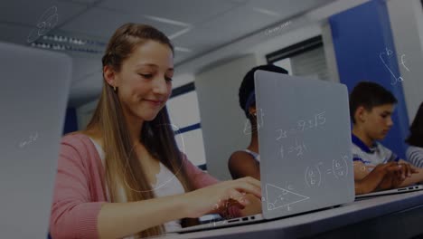 animación de ecuaciones matemáticas sobre escolares usando computadoras portátiles