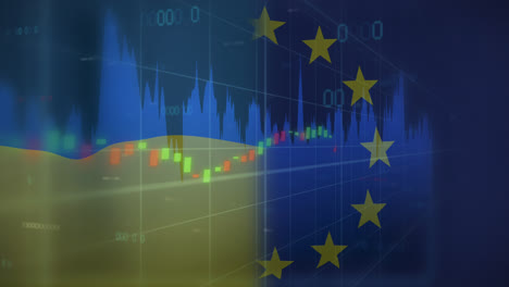 Animation-of-flag-of-ukraine-and-eu-over-data-processing