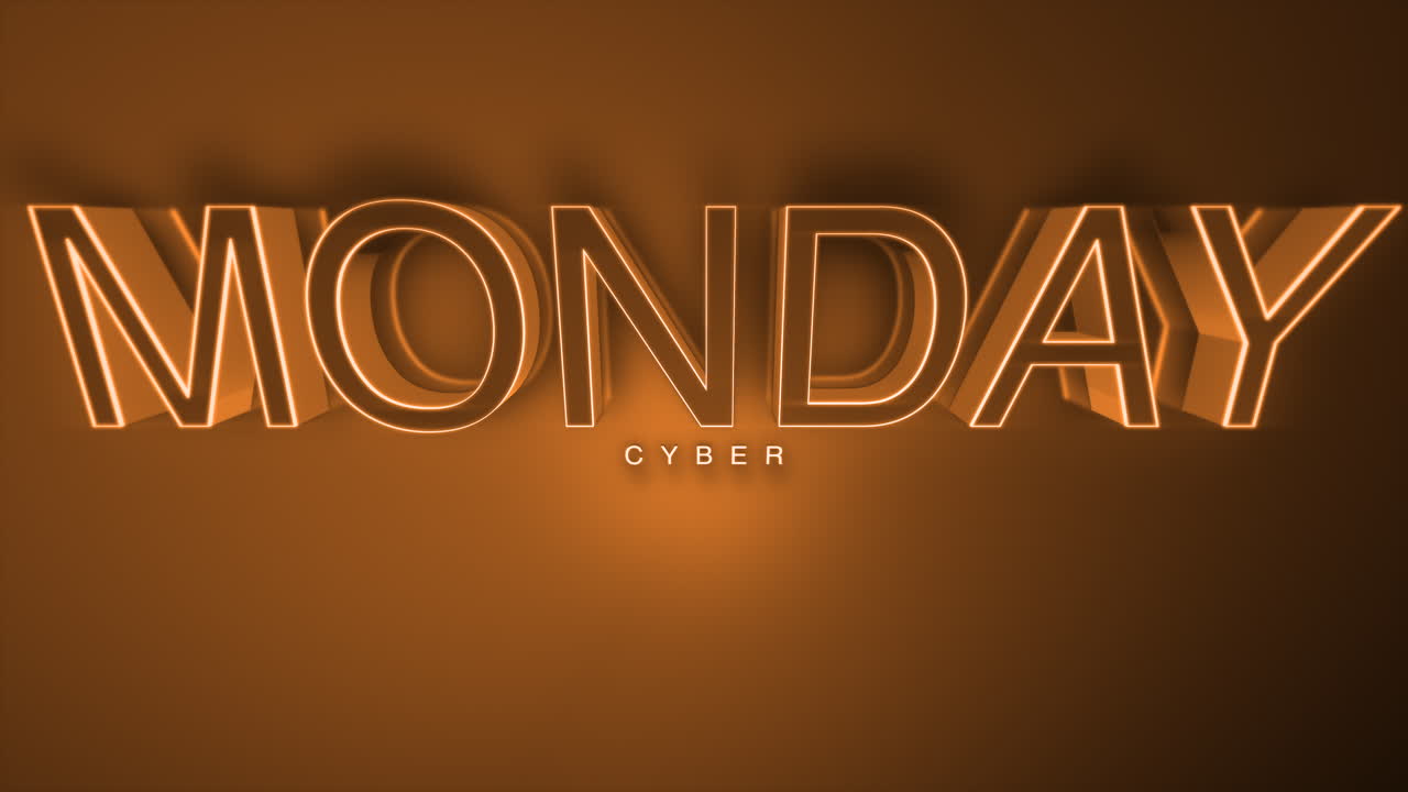 texto de lunes cibernético monocromo oscuro en gradiente dorado profundo