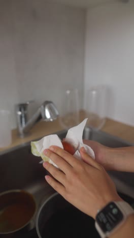 cleaning up after cooking