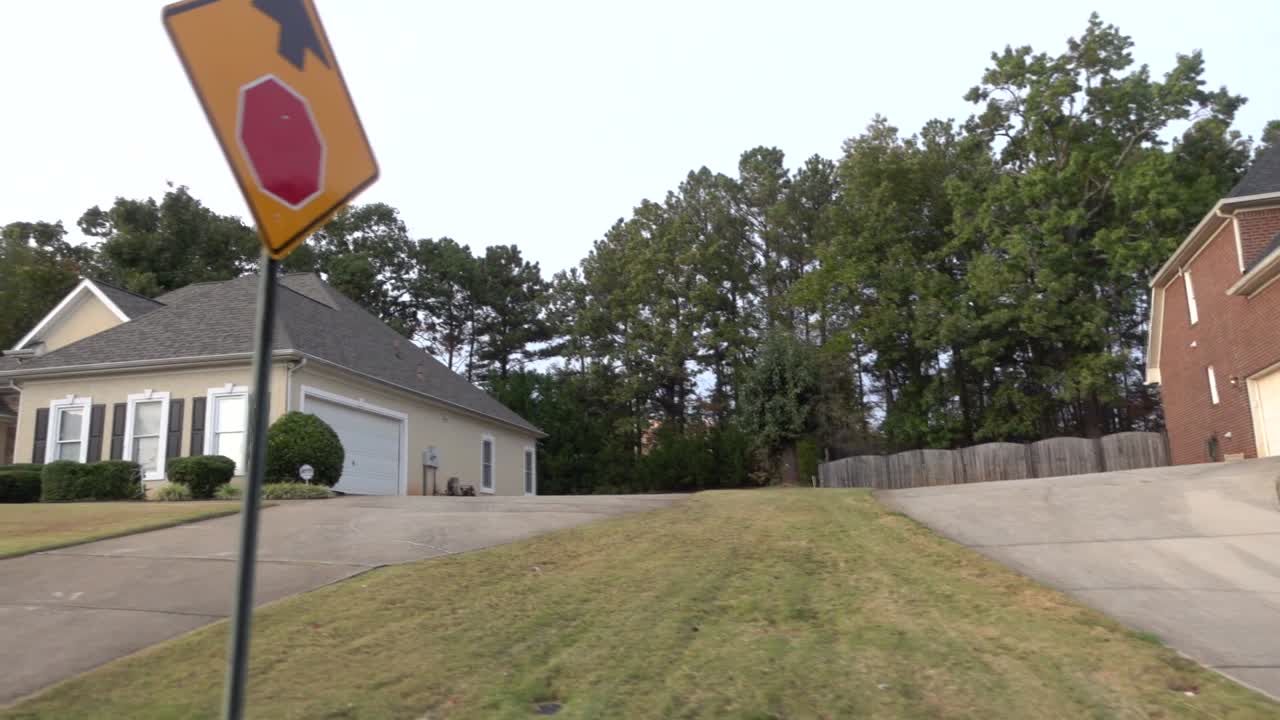 道格拉斯維爾,喬治亞,鄰近,亞特蘭大,住宅,房子,房屋,車道,騎過,晚上開車