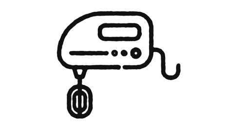 imágenes de animación de iconos de utensilios de cocina y canal alfa