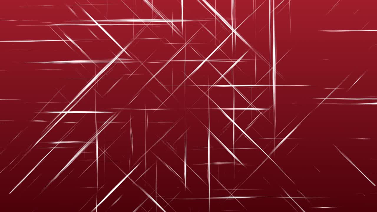 fondo cuadrado abstracto animación de línea blanca moviéndose lentamente en fondo rojo. concepto de arte 4k.