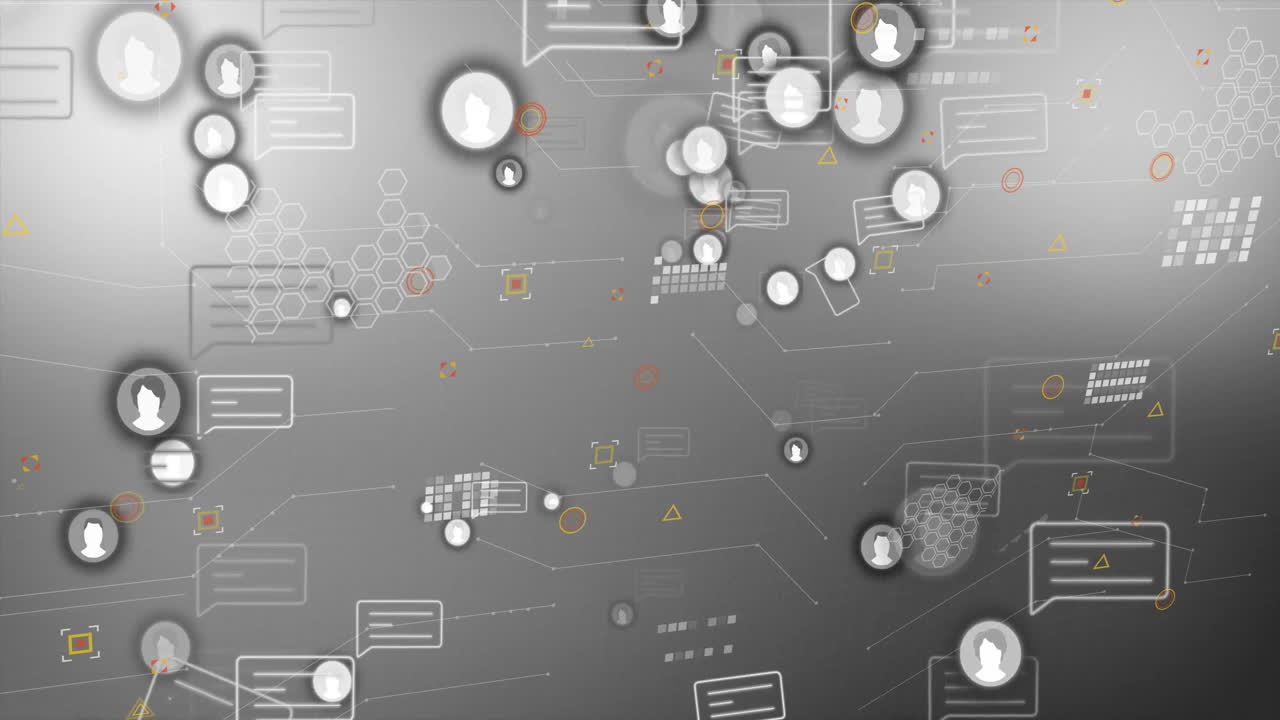 conexiones de redes sociales y intercambio de datos animación sobre fondo abstracto