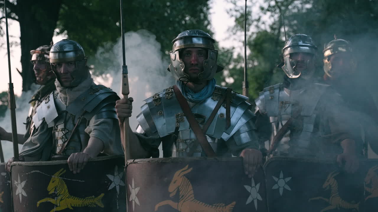 Roman Legionaries in Formation
