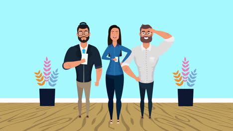 personas de negocios trabajadores en equipo avatares personajes