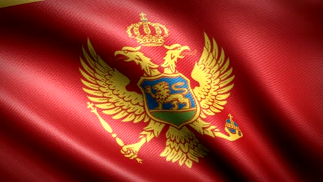 bandera de montenegro. animación de bucle sin costuras. video de alta definición en 4k