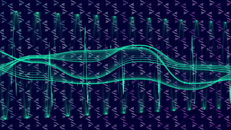 animation of scientific data processing and connections over dark background