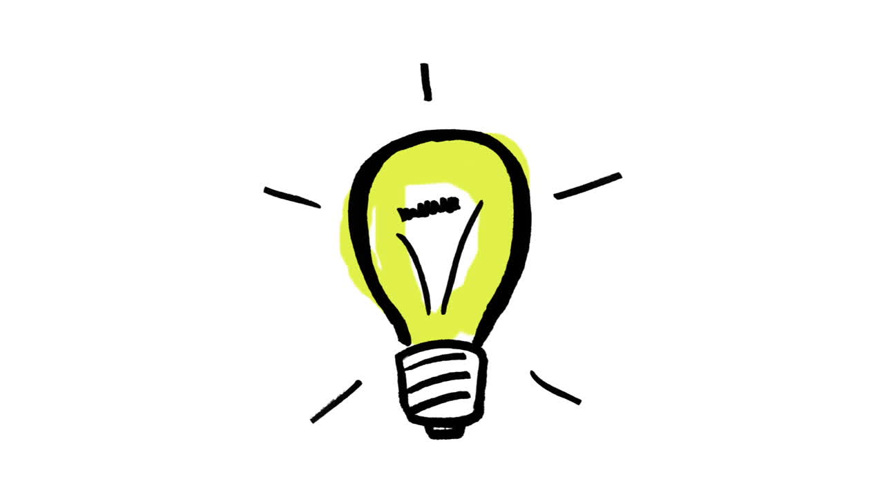 animación de la bombilla amarilla en gestación