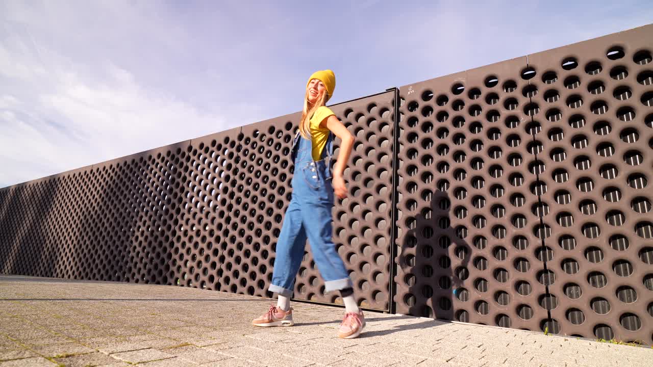 Woman Dancing in Urban Setting