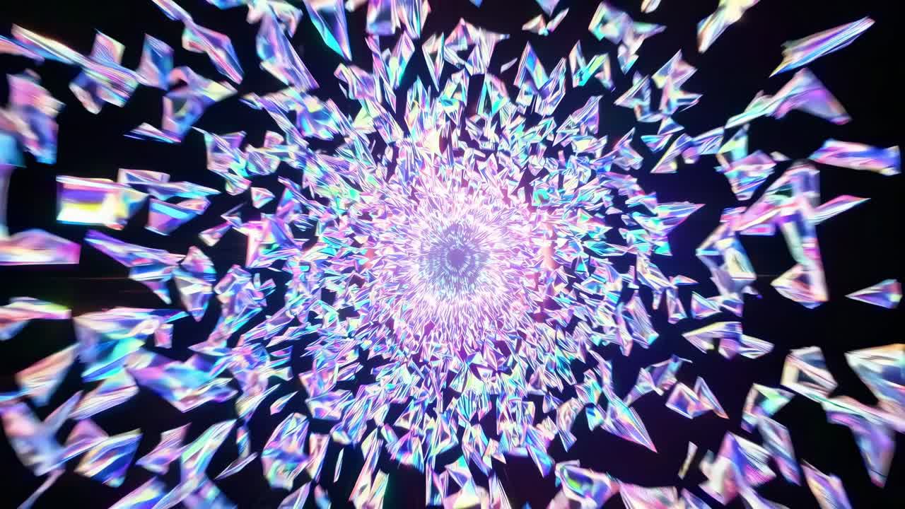 Abstract Iridescent Fractal Tunnel