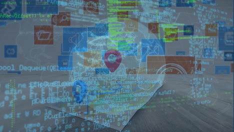Animation of digital two financial data processing over formed over formed over