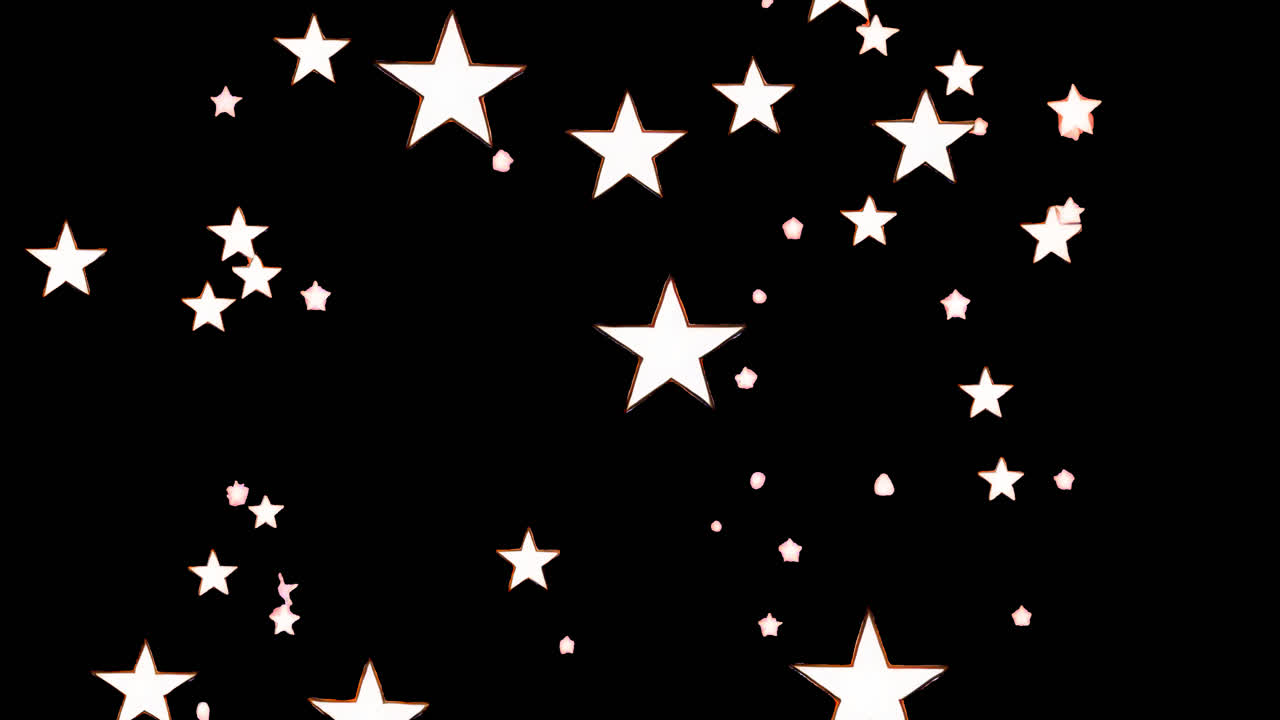 Aesthetic stars animated overlay, transparent 4K video, alpha channel, ProRes 4444