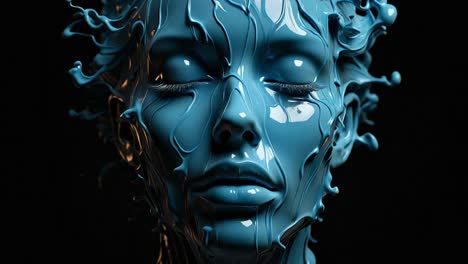 the innovative sculpture features dynamic, flowing shapes and captivating textures, beautifully illuminated against a dark backdrop