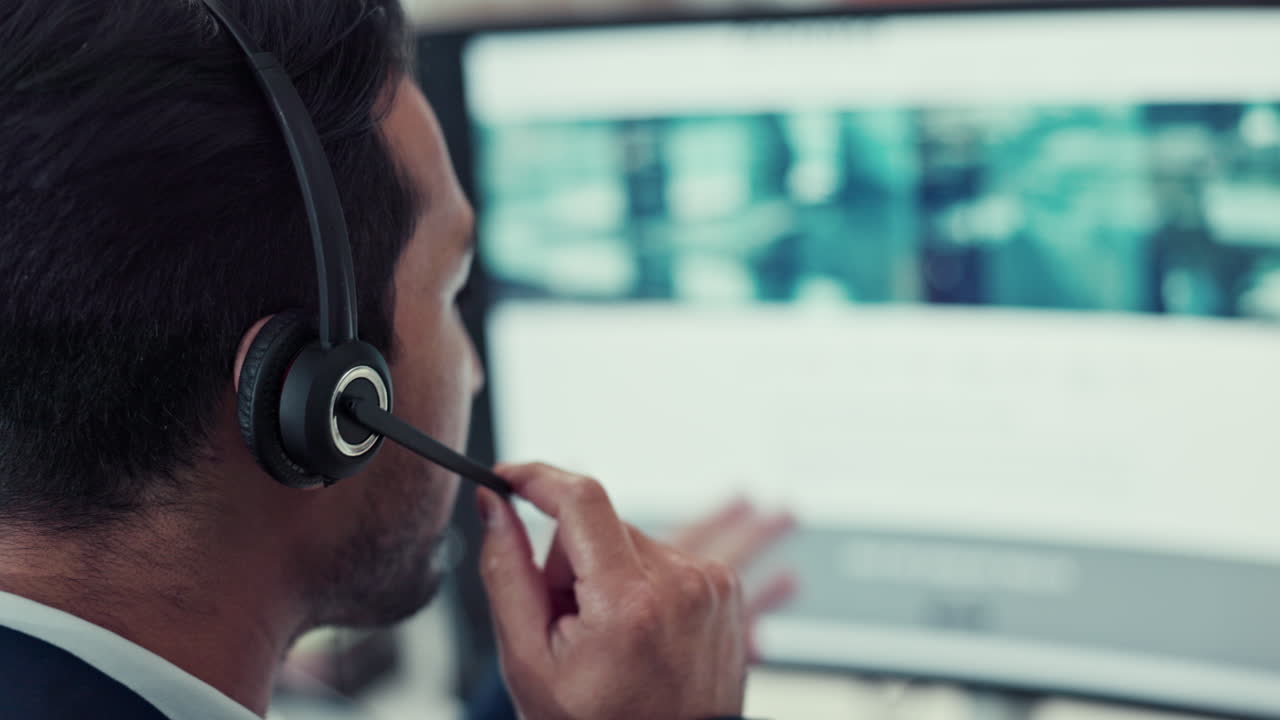 Businessman, call center and consulting
