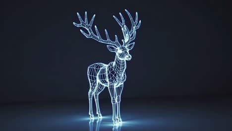 glowing wireframe deer