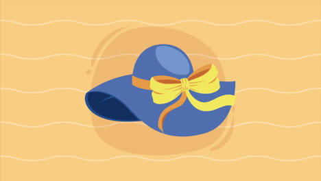 blue tourist hat accessory animation