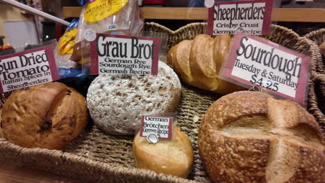 selection of bread at a family-owned bakery