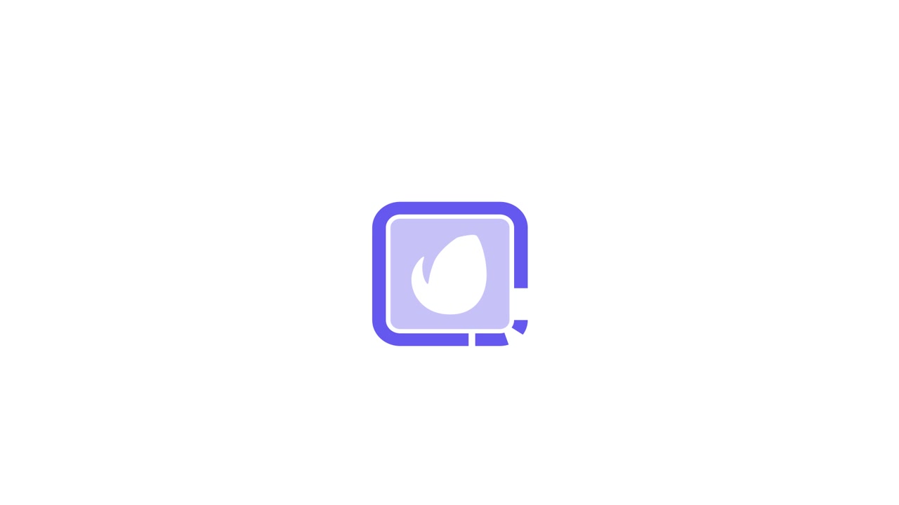 Icona Logo Animata Minimalista su Sfondo Bianco