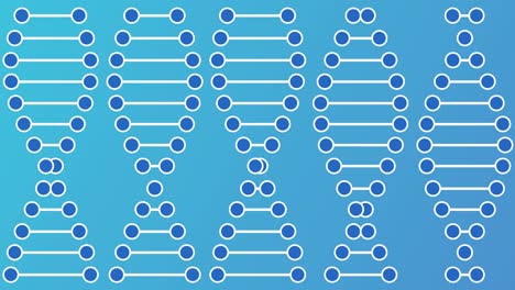 animation of abstract dna on blue background with seamless loop. conceptual design of genetic information