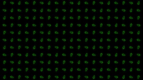 christmas tree tiled background animation pattern in glowing green and black