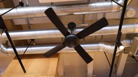 multiple fans rotating in a large space