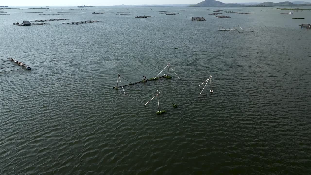 Fish farming in a lake