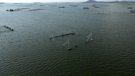 fish farming in a lake