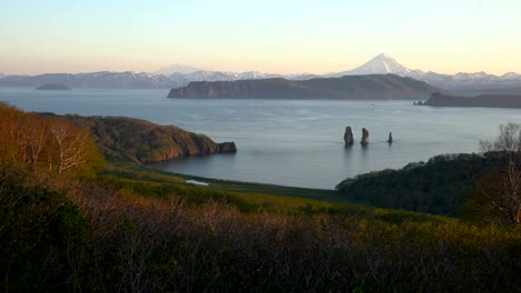 stunning summer landscape of pacific coast of kamchatka peninsula