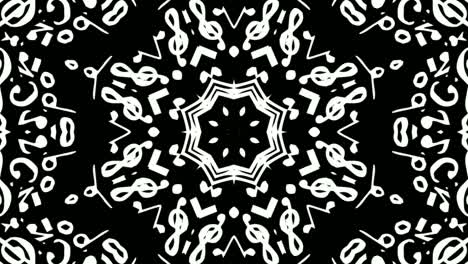 Kaleidoscope-Of-White-Musical-Symbols-And-Notes-Moving-In-Black-Background