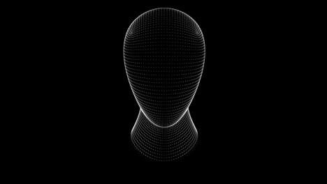 the mesh of a head. looping footage has 4k resolution.