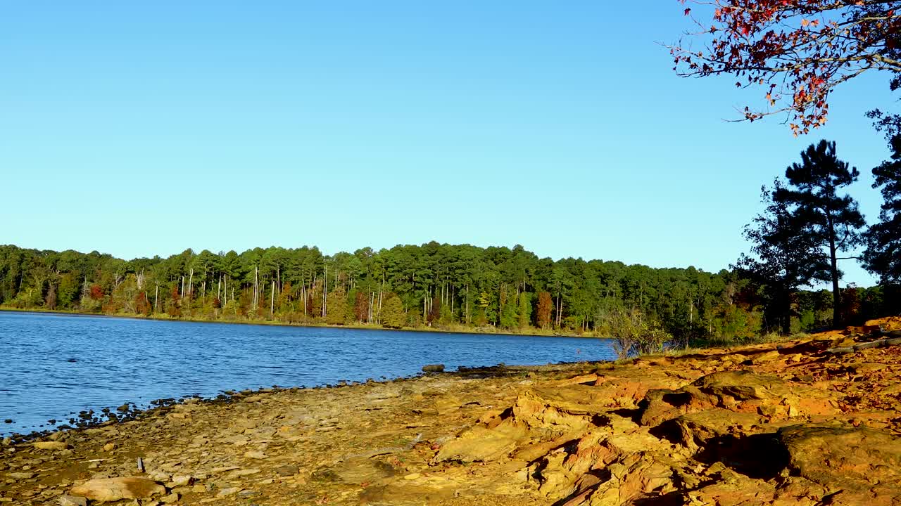 Static footage of Lake O' the Pines in Texas