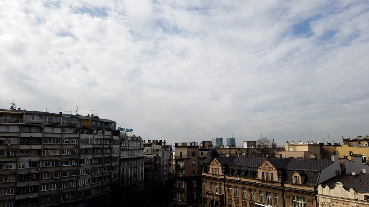 February clouds over downtown Belgrade, Serbia