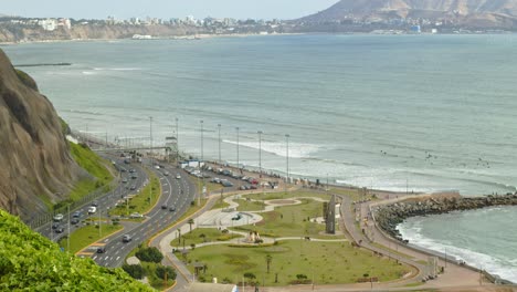 malecon miraflores costa verde and ocean 2, lima, peru 4k - timelapse