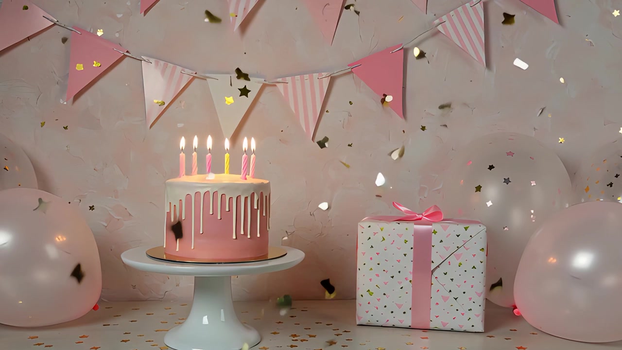 Sfondo di compleanno con palloncini 4K