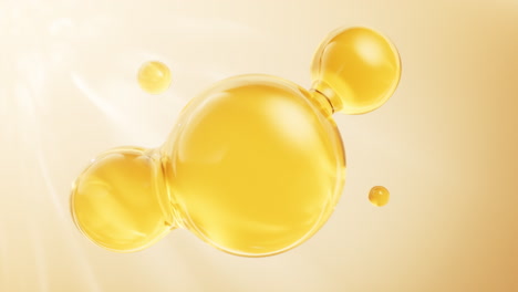 golden liquid oil bubble background, 3d rendering.