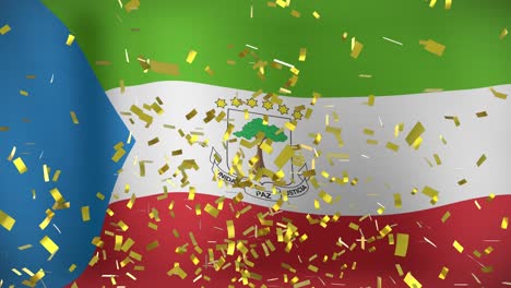 animación de confeti sobre la bandera de guinea ecuatorial
