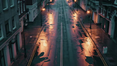 empty rainy night street