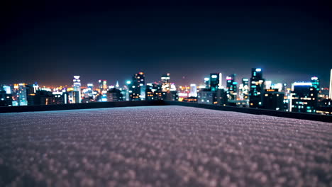 city rooftop at night
