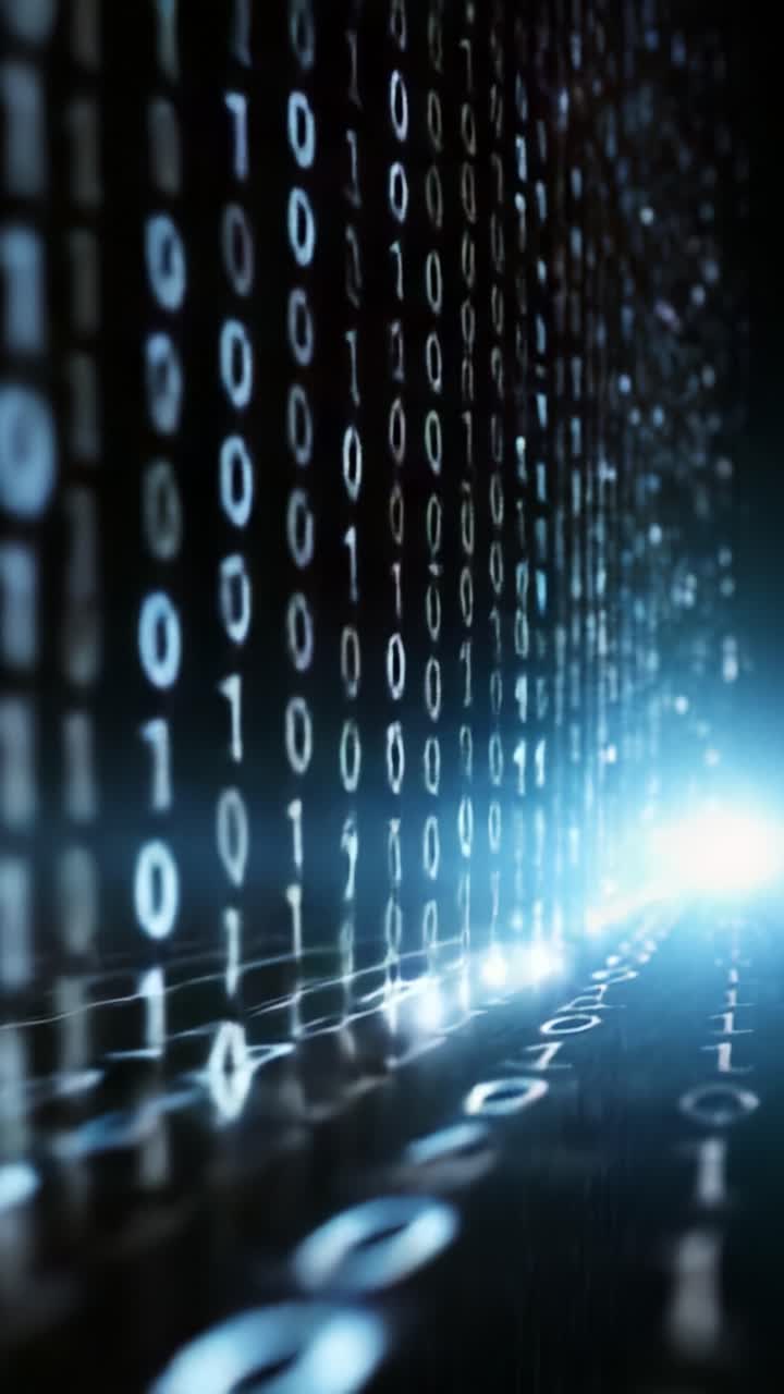 A Captivating Display of Digital Data Flowing through Binary Patterns ...