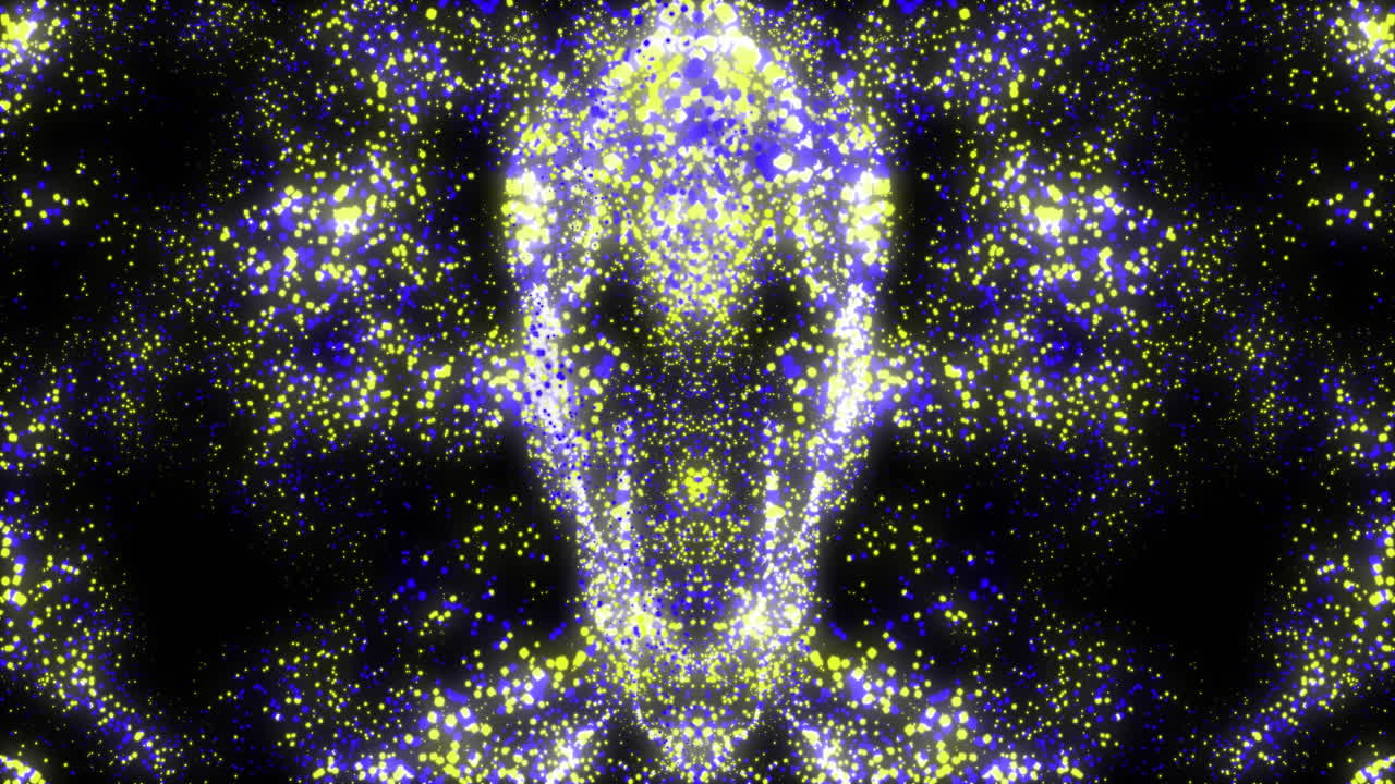 Animazione di forme colorate in movimento su sfondo nero