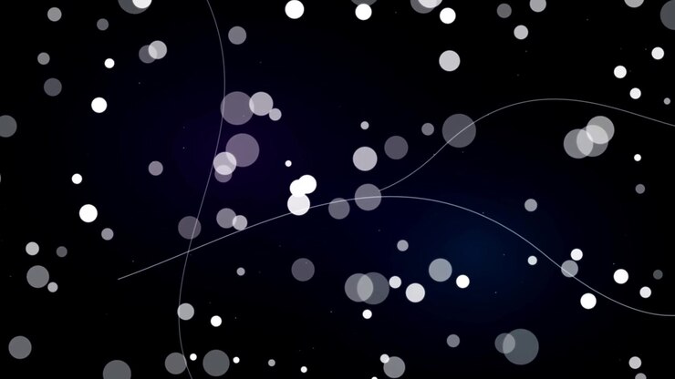 Abstract Motion Graphic with Floating White Circles and Light Transition