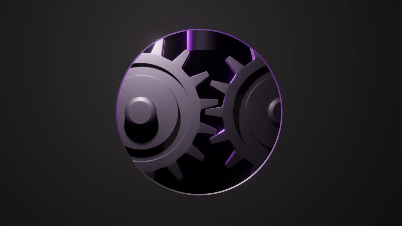 engranajes giratorios y pistón móvil visible a través del agujero. la luz en el interior está parpadeando. animación de bucle renderizado en 3d.