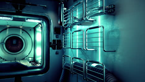 interior of futuristic internation space station