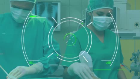 Animation-of-data-processing-over-diverse-surgeons-during-surgery