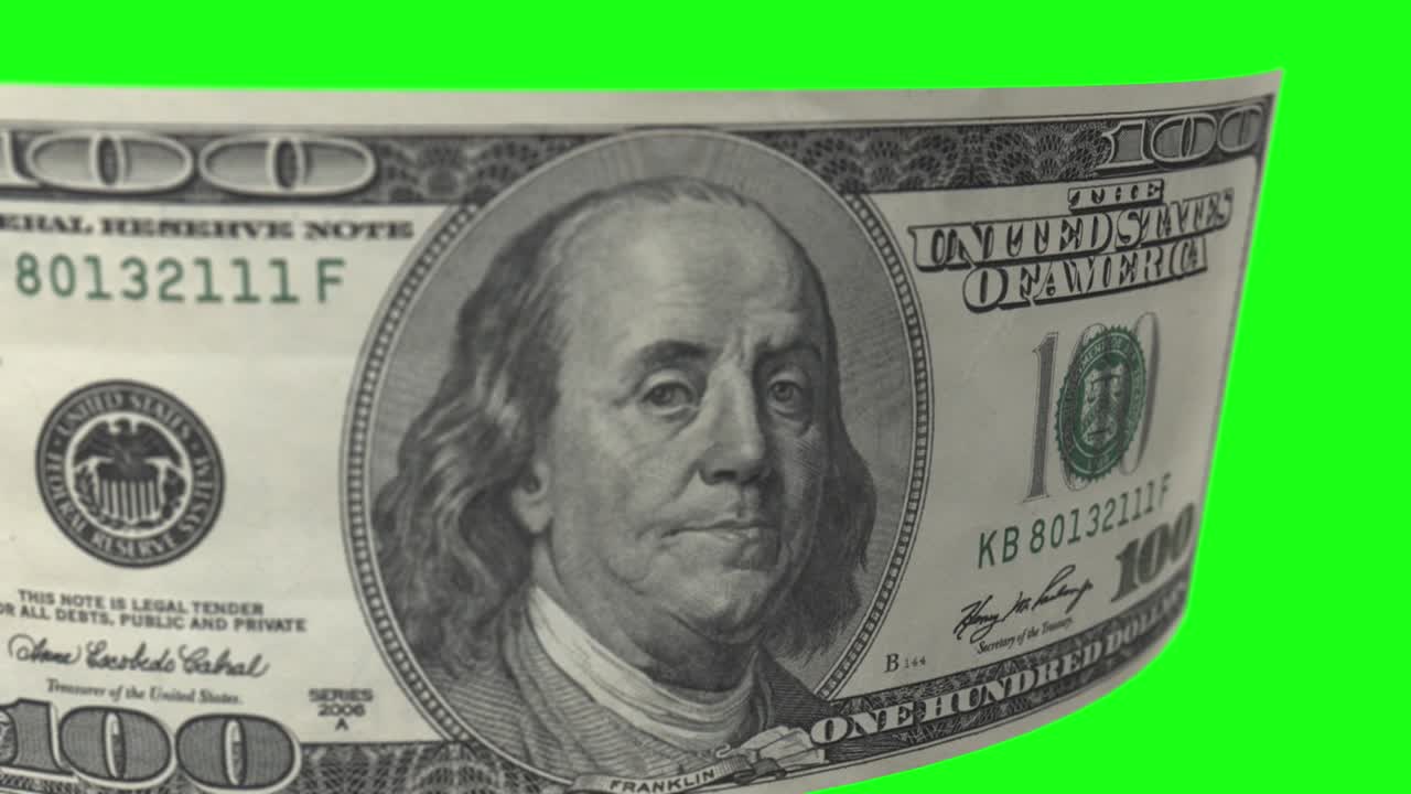 Sfondo chroma key green screen rotante da 100 dollari