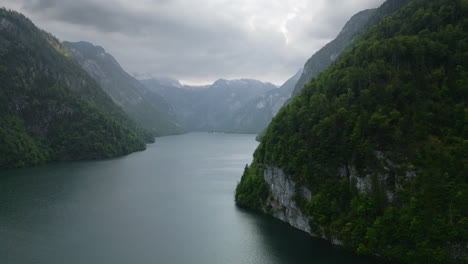 königssee lake surrounded by alpine mountains - berchtesgaden, germany