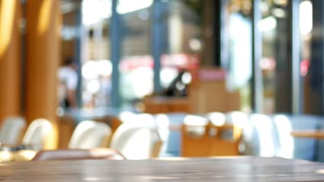 blurred view of a cafe interior