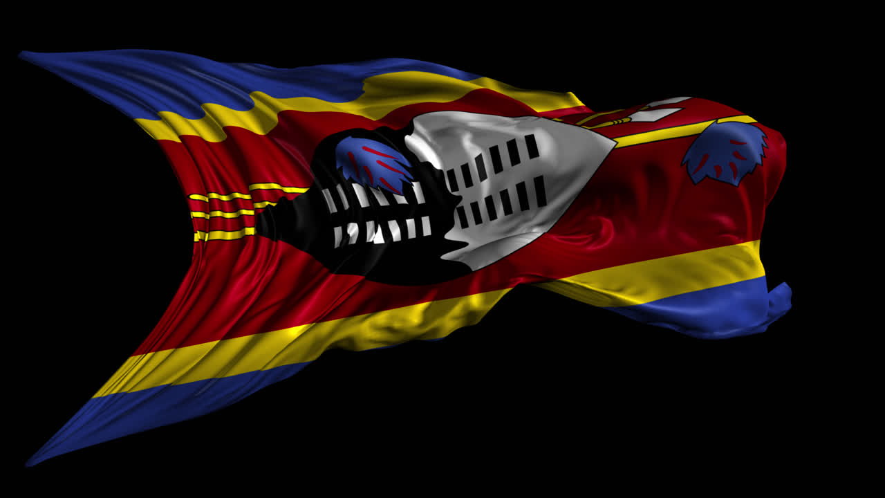 Bandiera dell'Eswatini che sventola